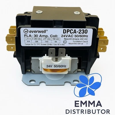 DEFINITE PURPOSE CONTACTORS (2 POLES) ,COIL VOL 24- 30AMP. 240-277 VOLT. - Image 1 of 4