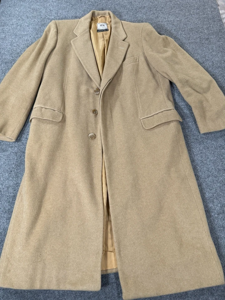 Maus & Hoffman Overcoat Mens 44 Camel Cashmere Coat Jacket Made in Italy - Image 1 of 4