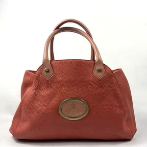 Vivienne Westwood Yasmin Orange Red Leather Handbag with Gold Orb Hardware - Picture 1 of 10