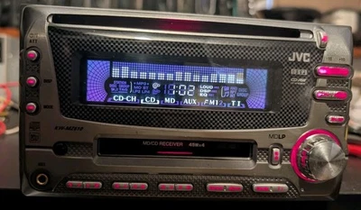 Raro JVC 2 Din Radio Coche Mini Disco CD Espectro Analizador AUX Old School  Foto 1 de 4