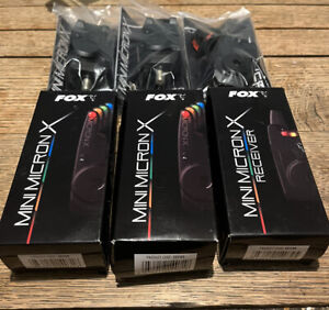 Pair of Fox Mini Micron X Bite Alarms and Receiver Carp Fishing 2 Rod Set