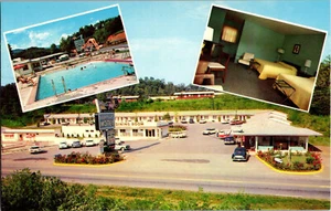 Warrior Motel Cherokee North Carolina NC Vtg Postcard Multiview Smoky Mountains - Picture 1 of 2