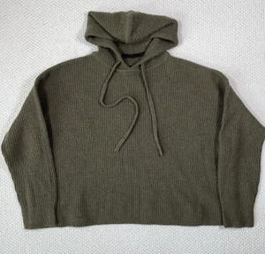 Felpa con cappuccio pescatore misto lana alpaca Jenni Kayne grande verde coulisse - Foto 1 di 5