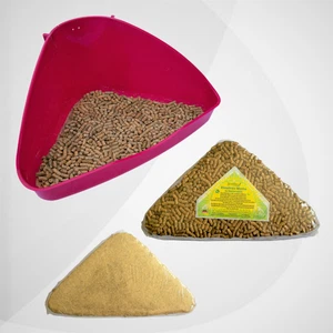 Einstreumatte Jemike® für Trixie Ecktoilette 45x21x30/30 mit Strohpellet 5er Pk.