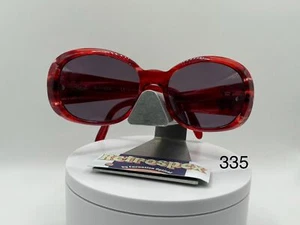 Vintage Y2K Sunglasses 2000s Grey Lens Vogue 2562 Oversize Round Red Frame - Picture 1 of 10