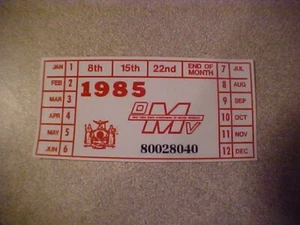 new york 1985 registration sticker for windshild - Picture 1 of 2