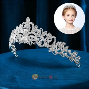 Diadema con corona de cristal plateado y tiara de princesa elegante para mujeres - Imagen 1 de 11