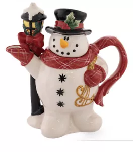 Blue Sky Clayworks WEIHNACHTEN 'SCHNEEMANN"" Straßenlicht TEEKANNE NEU MIT ETIKETT - Bild 1 von 3