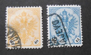 AUSTRIA OSTERREICH BOSNIA-ERZEGOVINA 1901-05 Stemma cifra nero 2 Valori USED - Foto 1 di 1