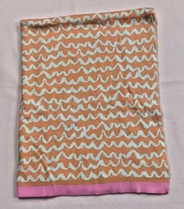 Target Oh Joy Knit Orange Baby Blanket Pattern Pink Wave Lovey Security Ribbon - Picture 1 of 7