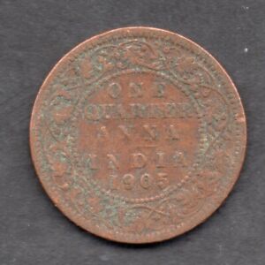 1905 Indien (Britisch) King Edward 1/4 Viertel Anna Münze
