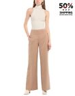 RRP?400 BLUMARINE Trousers IT42 US6 UK10 M Beige High Waist Wide Made in Italy