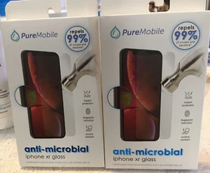 Menge (2) PureMobile Antimikrobielles unsichtbares Schutzglas iPhone XR NEU - Bild 1 von 3
