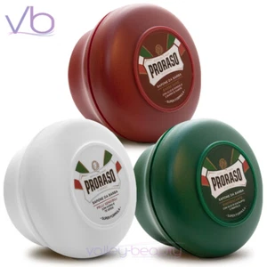 PRORASO Shaving Soap in a Bowl Eucalyptus, Green Tea, Sandalwood, NEW & FRESH - Picture 1 of 5