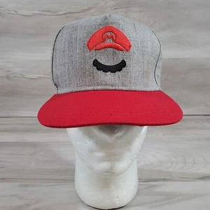 Hat Super Mario Mustache Grey Red Snapback  2018 Toadstool Liner - Imagen 1 de 12