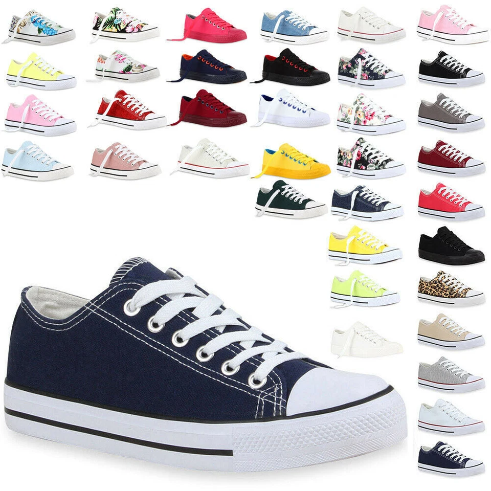 MARKENLOS 897696 Schnürer Damen Sneakers Sportlich Schuhe New Look