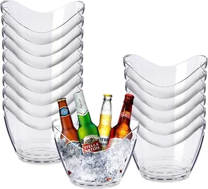 16pk Bulk Ice Buckets for Parties, Champagne Bucket, Clear Acrylic 3.5 Liter - Picture 1 of 4