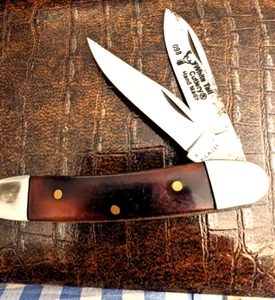 Pocket Knife White Tail Cutlery Hand Made 2 blade Red Orange Handle - Picture 1 of 5