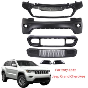 Complete Front Bumper Cover Set For 2017-2022 Jeep Grand Cherokee Replacement - Picture 1 of 15