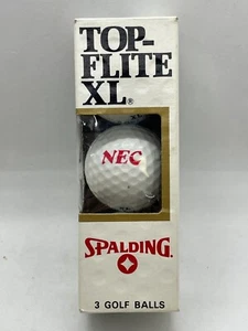 Vintage Top Flite XL #3 NEC/Nippon Electric Company Logo Golf Balls 3 Pack - Picture 1 of 8