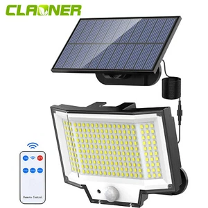 CLAONER 234 LED Solar Power Light PIR Motion Sensor Outdoor Remote Security Lamp - Picture 1 of 13