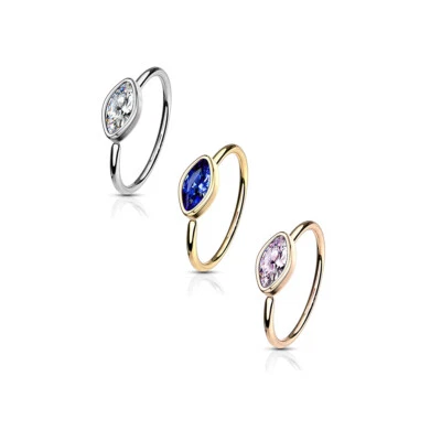 Juego de anillos nariz aro hélice Daith Tragus cartílago oreja flexible circonita cúbica 20G Foto 1 de 4