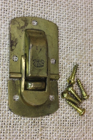 old Coil Latch Corbin Lunch Box style vintage Brass Color on steel New Stock Cover