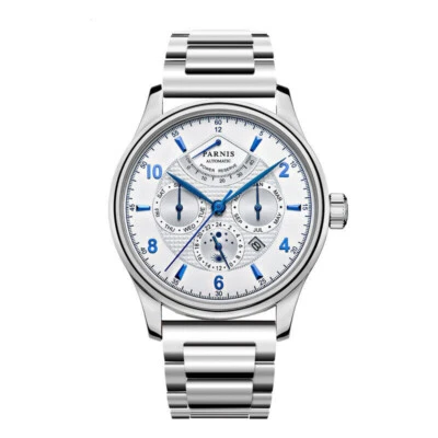 Reloj Automático Miyota 9100 Movimiento Cristal Zafiro 43mm PARNIS Reserva de Potencia Foto 1 de 4