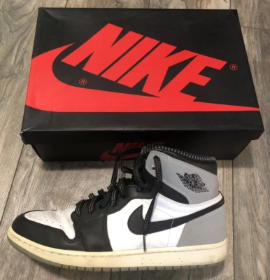 Air Jordan 1 ретро высоты OG BARONS белый черный волк серый 555088-104 мужской размер 12 - Изображение 1 из 4