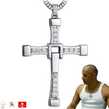 MENS SILVER CROSS NECKLACE PENDANT CHAIN FOR MEN SILVER MENS CHAINS NEW UK