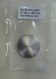 Objetivo pulverizador de molibdeno, Mo 99,95% 2"" de diámetro x 0,25"" de espesor - Imagen 1 de 1