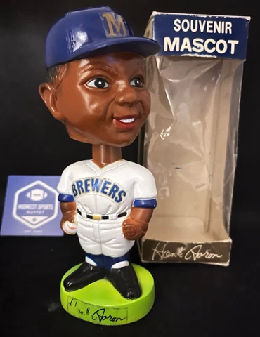 Hank Aaron 1974 Milwaukee Brewers Vintage Nodder Bobblehead ~ FREE Shipping Cover
