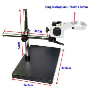 Dual Arm Heavy Duty Boom Large Stereo Table Stand 85mm 76mm Ring F Microscope AU - Picture 1 of 5