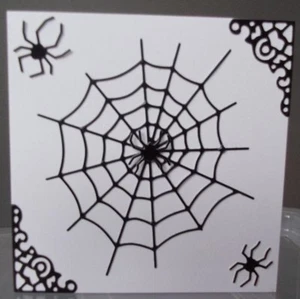 handmade halloween gothic or any occasion card with black spider web design - Picture 1 of 1