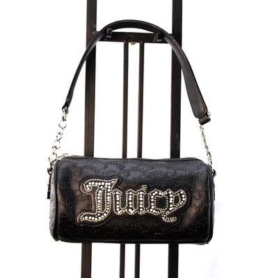 🖤 Bolso de Hombro Baguette Juicy Couture Negro Logo - Cartera “Juicy” Estrás Foto 1 de 4