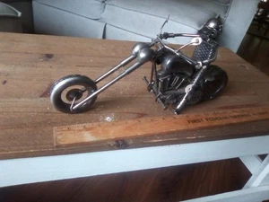 Rare Handmade Motorcycle Sculpture Motorbike Model Metal Art Furnishing Articles - Picture 1 of 7