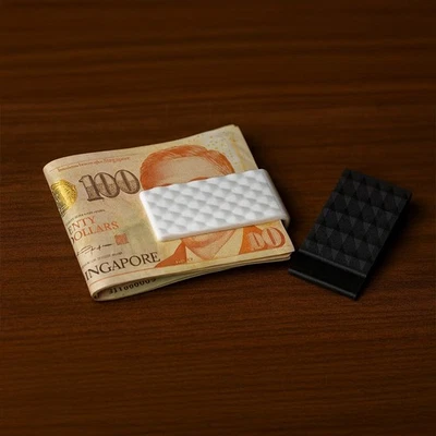 💵 Money Clip – Minimalist Cash Holder (Black,White,Gray Color ; 2 Designs) - Image 1 of 4