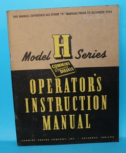 Vtg 1944? Model H Series Cummins Dependable Diesel Operator Instruction Manual - Picture 1 of 18