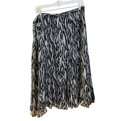 Falda de seda Jones New York para mujer 16 marrón negra estampado animal maxi fluida Foto 1 de 4