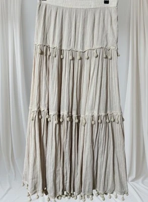 Calypso St Barth Pom-Pom  Megan Maxi Skirt Women’s W-28-32” Tag XS (S/M) - Image 1 of 4