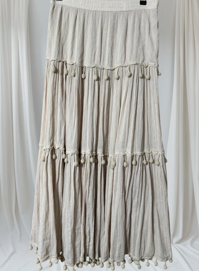 Maxi falda para mujer Calypso St Barth Pom-Pom Megan W-28-32” etiqueta XS (S/M) Foto 1 de 4