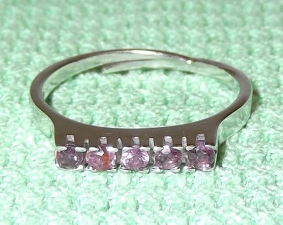 Damenring - 835er Silber - Größe 54 - 2,1 Gramm - mit Strasssteinen - - Bild 1 von 4