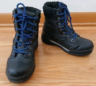 Botas de invierno Pajar negras con cordones / cremallera lateral para mujer talla 5-5,5 Foto 1 de 4