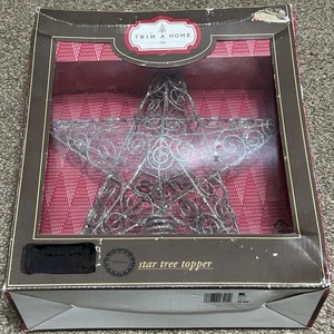 Vintage Kmart Trim A Home Argento Stella Albero Topper - Foto 1 di 7