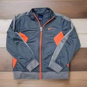 Nike Track Jacket Zip Up w/ pockets Youth Size 6 Gray/Orange W - Picture 1 of 8