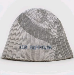Gorro Led Zeppelin Banda de Rock Invierno Sin Puños Promo Gris Dirigible Logo Gorra Usado en Excelente Condición - Imagen 1 de 7