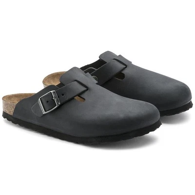 Birkenstock Boston Oiled Leather clogs in black EU 40 US women 9-9.5 regular - Image 1 of 4