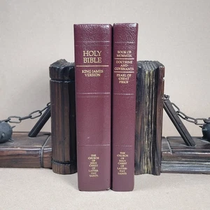 LDS Book Of Mormon Triple Combination And Holy Bible - Maroon Thumb Index  - Imagen 1 de 15