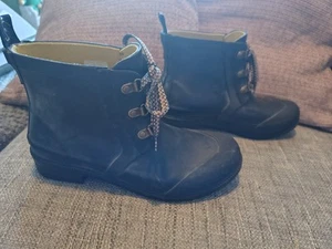 Joules Ladies Ashby Black Ankle Welly Boots Lace up Wellies UK 5 - Picture 1 of 9
