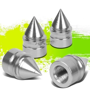 4 X ALUMINUM TIRE/RIM VALVE/WHEEL AIR PORT CORE COVER STEM CAP/CAPS RT011 SILVER - Picture 1 of 4